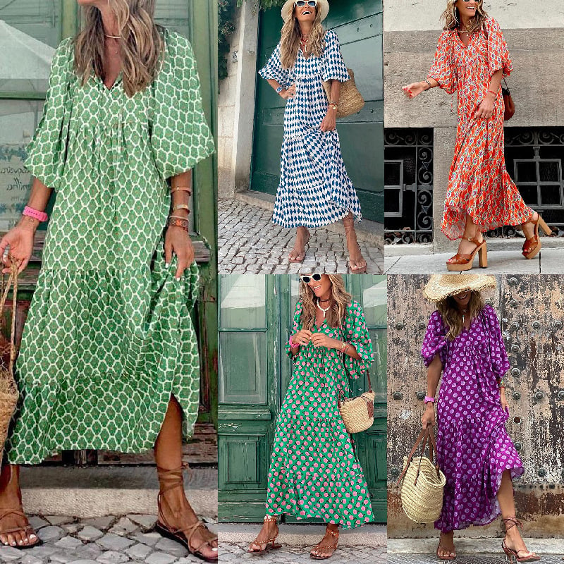 Boho Maxi Jurk met bloemenpatroon voor de zomer - Yara Boho Maxi Jurk met bloemenpatroon voor de zomer - Yara