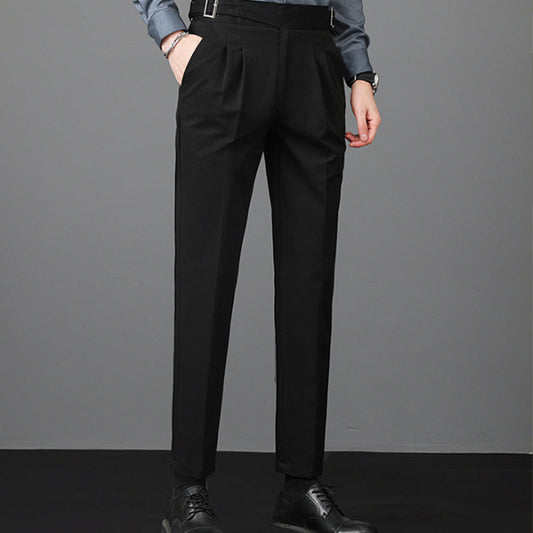 Heren Casual Lichte Oudere Stijl Slim Fit Kostuumbroek