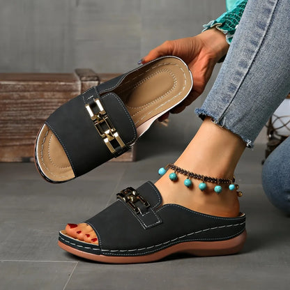 👡✨Orthopedische sandalen met gouden gesp