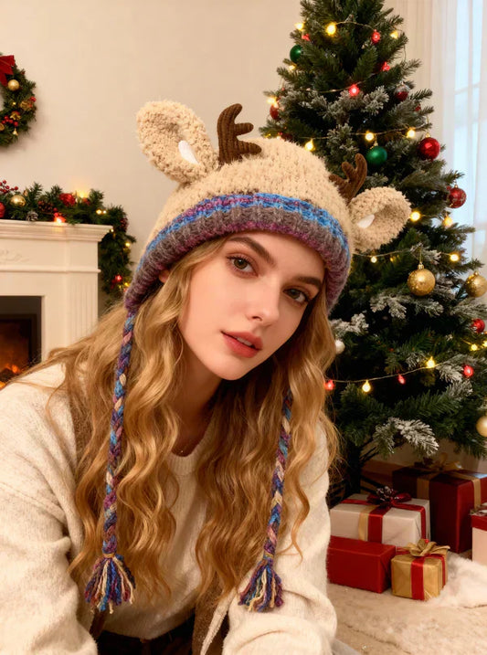 🎁🎄 Kerstuitverkoop! 50% KORTING 🦌 Origineel Feestelijke Kerstgewei-Hoed 🧶 Perfect voor Feest & Cadeau