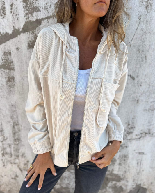 🔥Casual damesjas met capuchon en revers