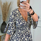 Luipaard jurk met gerimpelde taille