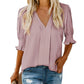 🔥NIEUW✨ Dames V-hals Blouse met Pofmouwen – Zacht & Veelzijdig