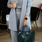 Elegant Lange Cardigan & Top & Broek 3-Delige Set