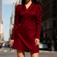Button-Front Pleated Mini Blazer Dress