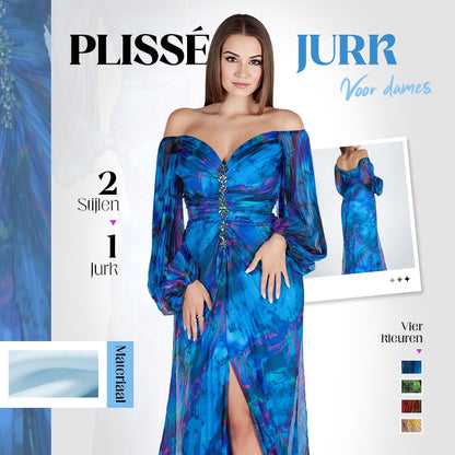 💃Gemengde kleuren strapless geplooide jurken met split aan de voorkant