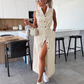 🔥 2025 NIEUWE VERKOOP -50% KORTING💥 Dames Denim Midi Jurk met Tailleband