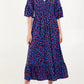 Luipaard jurk met gerimpelde taille