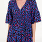 Luipaard jurk met gerimpelde taille