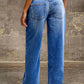 Wassen jeans met rechte pijpen en middelhoge taille