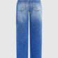 Wassen jeans met rechte pijpen en middelhoge taille
