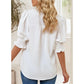 🔥NIEUW✨ Dames V-hals Blouse met Pofmouwen – Zacht & Veelzijdig