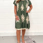 👗 Vintage jurk met ronde hals en katoenprint