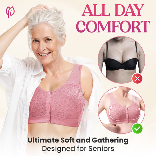 Comfortabele draadloze shaping bh met knoopjes aan de voorkant