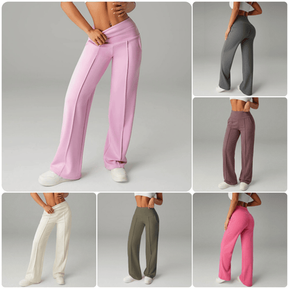 💕Damesbroek met rechte pijpen en effen kleur