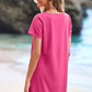 Laatste dag promotie 50% UIT 👗  Casual Square Neck Pocket Korte Mouw Jurk met Zakken voor dames