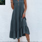 Knoopdetail gelaagde zoom smockjurk (50% korting)