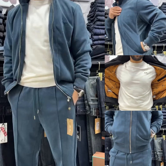 Tweedelige set casual jas en broek voor heren
