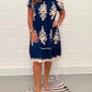 👗 Vintage jurk met ronde hals en katoenprint