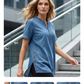 💥⏰TIJDELIJK KORTING 50%👖Dames Kwalitatieve mengstof Denim Tuniek✨V-hals los passend voor dagelijks dragen