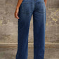 Wassen jeans met rechte pijpen en middelhoge taille
