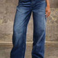 Wassen jeans met rechte pijpen en middelhoge taille