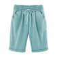 Elastische taille shorts in effen kleur voor grote maten