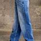 Wassen jeans met rechte pijpen en middelhoge taille