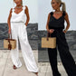 👗 Dames Mouwloze Jumpsuit: Brede Benen, Chic & Comfortabel
