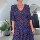 Luipaard jurk met gerimpelde taille