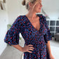 Luipaard jurk met gerimpelde taille
