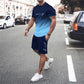 🏖️😎Set met T-shirt en korte broek met kleurverloop voor heren