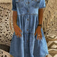 Elegante zomerjurk van denim voor dames