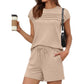 🔥LAST DAY SALE 70% OFF👍✨Women's Crew Neck Top & Drawstring Pants Short Set