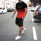 🏖️😎Set met T-shirt en korte broek met kleurverloop voor heren
