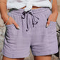 Casual korte broek met hoge taille van katoen-linnenmix