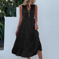 Knoopdetail gelaagde zoom smockjurk (50% korting)