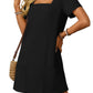 Laatste dag promotie 50% UIT 👗  Casual Square Neck Pocket Korte Mouw Jurk met Zakken voor dames