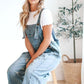 Schattige Casual Jumpsuit met Knopen – Gescheurde Denim Tuinbroek voor Dames