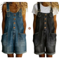 💙 Dames losse denim overallshort verstelbare banden & ruime zakken S-2XL