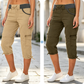 Cargo-capribroek met hoge taille voor dames