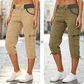 Cargo-capribroek met hoge taille voor dames