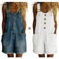 💙 Dames losse denim overallshort verstelbare banden & ruime zakken S-2XL