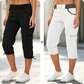 Cargo-capribroek met hoge taille voor dames