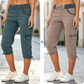 Cargo-capribroek met hoge taille voor dames
