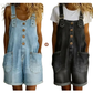 💙 Dames losse denim overallshort verstelbare banden & ruime zakken S-2XL