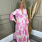 💃Dames zomer V-hals bosprint maxi jurk👗
