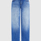 Wassen jeans met rechte pijpen en middelhoge taille