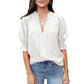🔥NIEUW✨ Dames V-hals Blouse met Pofmouwen – Zacht & Veelzijdig