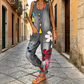 Casual denim jumpsuit met bloemenprint voor dames